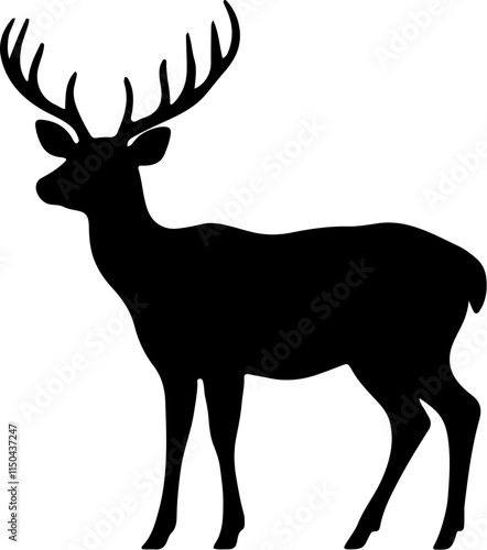 deer black silhouette vector logo