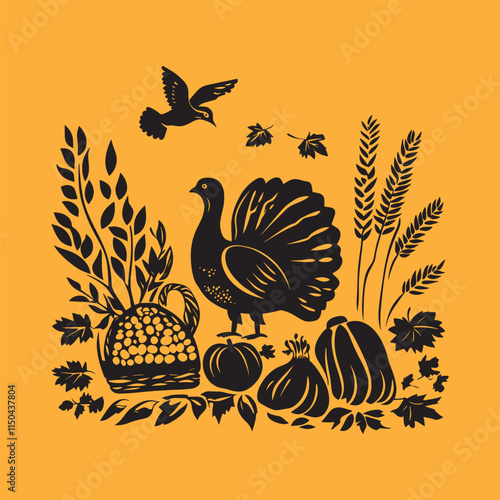 Illustration for thanksgiving celebration Vector 