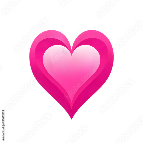 pink heart isolated on white background