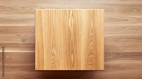 A square ash wood table with visible joinery details captured from an overhead angle. photo