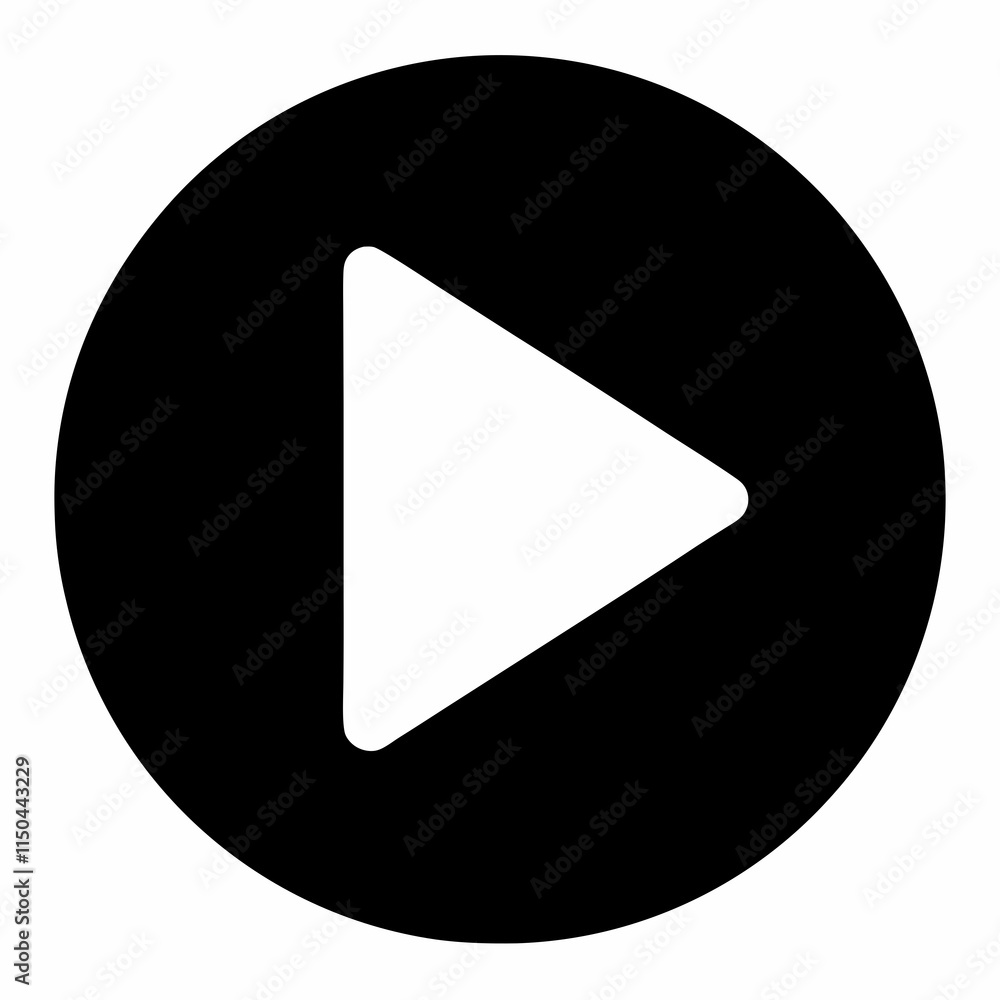 Black Silhouette Play Button Vector Art Black Silhouette Play Button Vector Art