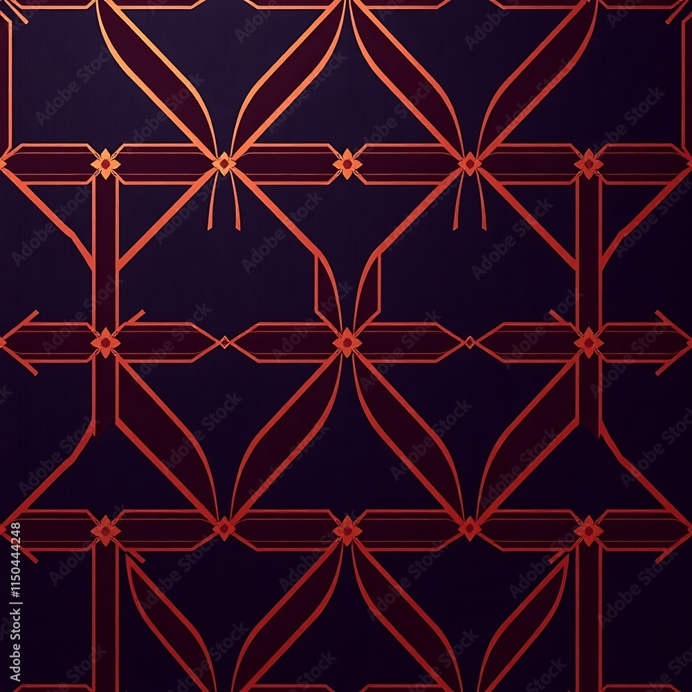Fototapeta premium Geometric Dark Red and Navy Seamless Pattern 
