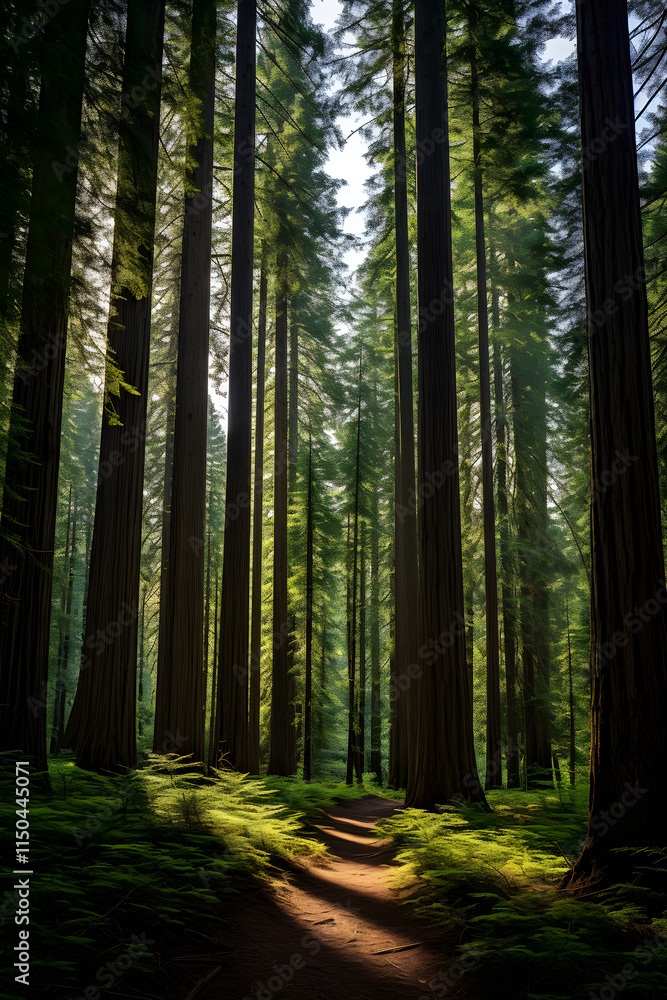 Majestic Cedar Forest: A Symphony of Green Shades and Sublime Tranquility Majestic Cedar Forest: A Symphony of Green Shades and Sublime Tranquility