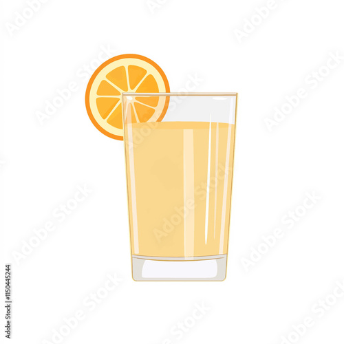  simple A glass of orange juice with a slice of orange on the rim. flar vector photo