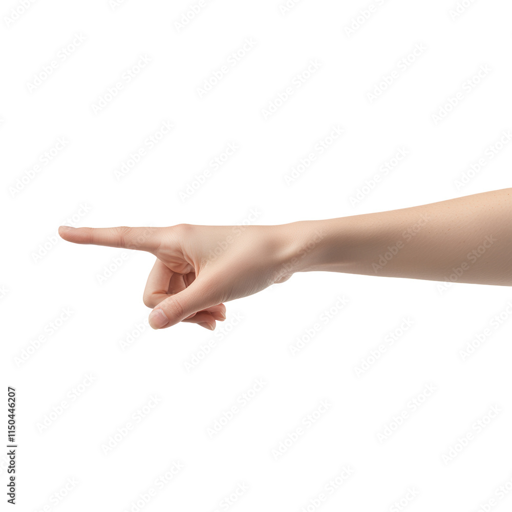 Fototapeta premium Realistic hand pointing isolated. PNG transparent.