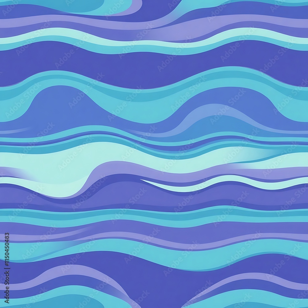 Seamless Abstract Wavy Stripes Pattern: An ethereal and mesmerizing abstract pattern featuring wavy stripes in vibrant shades of blue and teal. Seamless Abstract Wavy Stripes Pattern: An ethereal and mesmerizing abstract pattern featuring wavy stripes in vibrant shades of blue and teal.
