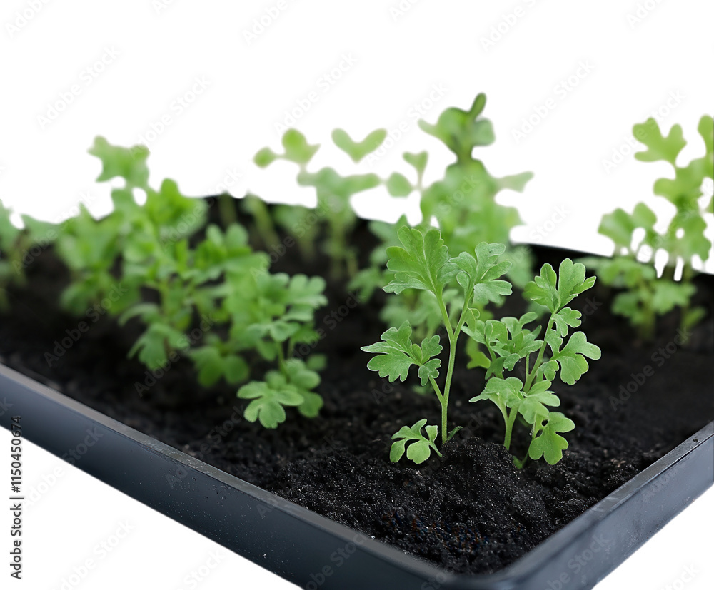 A sample of healthy soil and young plants promoting regenerative farming, pure flat white background. PNG transparent. A sample of healthy soil and young plants promoting regenerative farming, pure flat white background. PNG transparent.