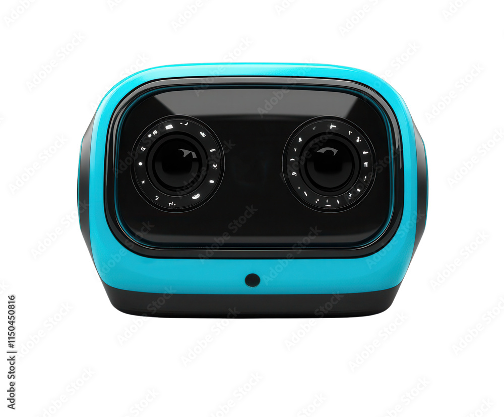 A small educational robot teaching kids coding, pure flat white background. PNG transparent. A small educational robot teaching kids coding, pure flat white background. PNG transparent.