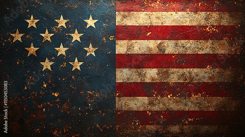 Weathered American Flag Rustic Texture Design