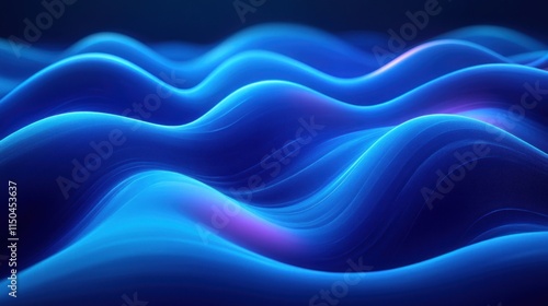 Abstract blue glowing waves.