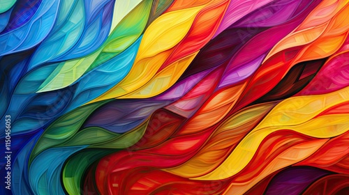 Wallpaper Mural Abstract waves of vibrant colors pulsating and swirling Torontodigital.ca