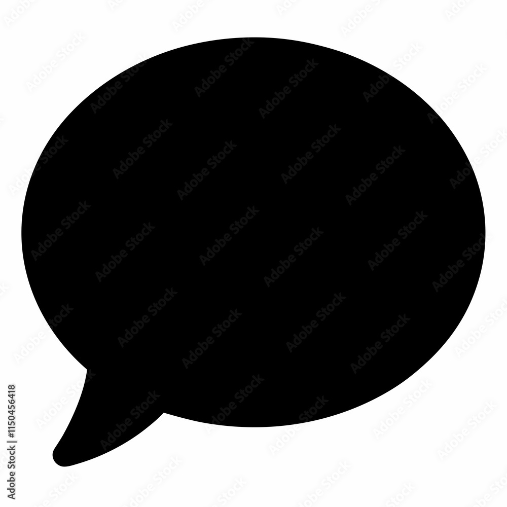 Chat Bubble Black Silhouette Vector Chat Bubble Black Silhouette Vector