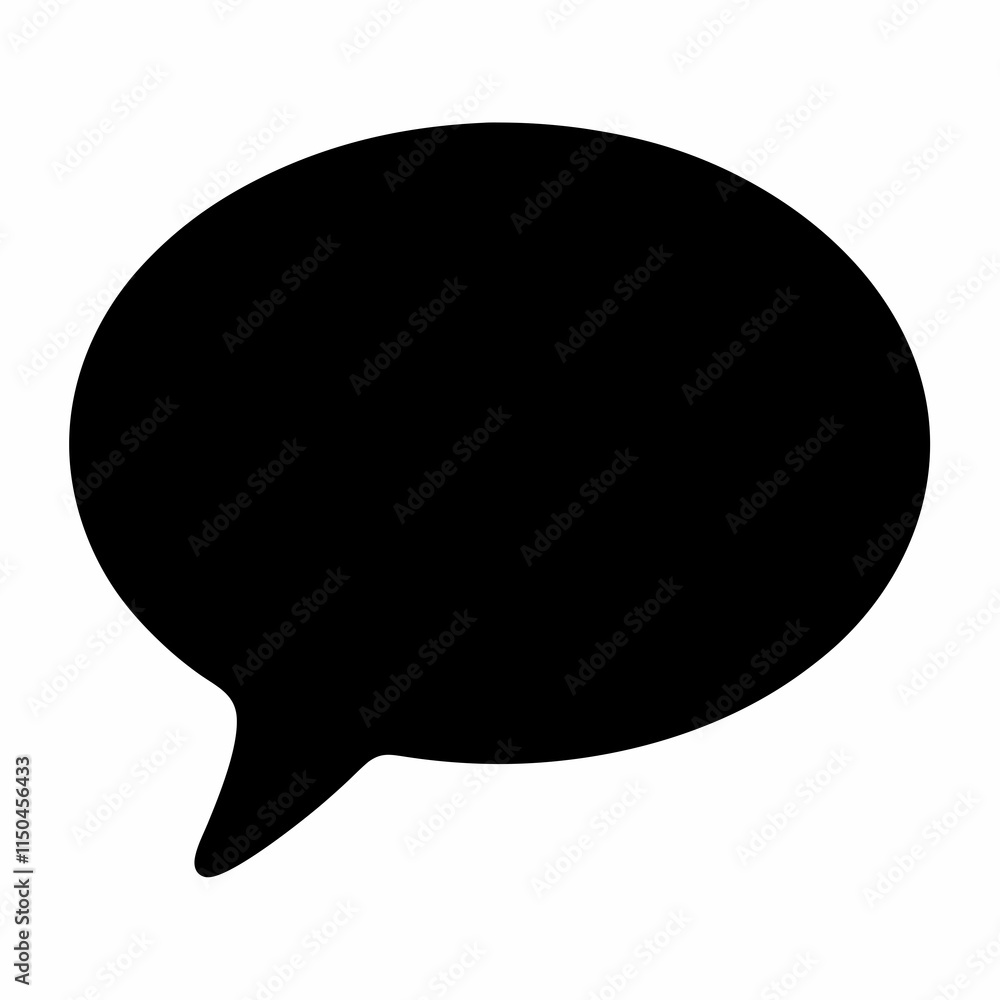 Chat Bubble Black Silhouette Vector Chat Bubble Black Silhouette Vector