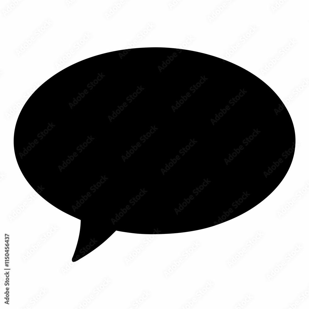 Chat Bubble Black Silhouette Vector Chat Bubble Black Silhouette Vector