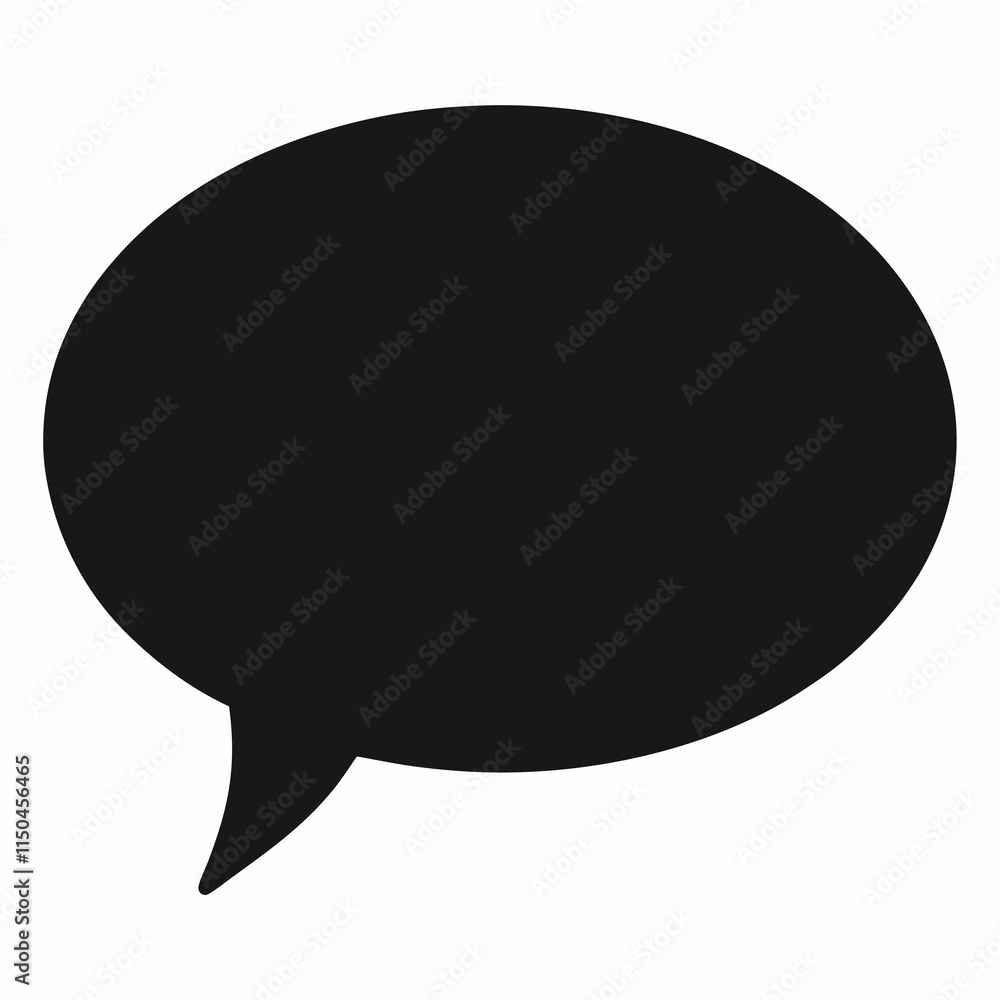 Chat Bubble Black Silhouette Vector Chat Bubble Black Silhouette Vector