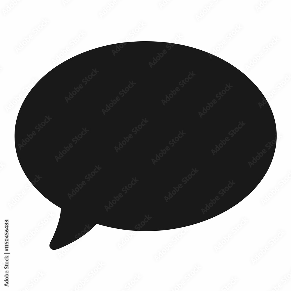 Chat Bubble Black Silhouette Vector Chat Bubble Black Silhouette Vector