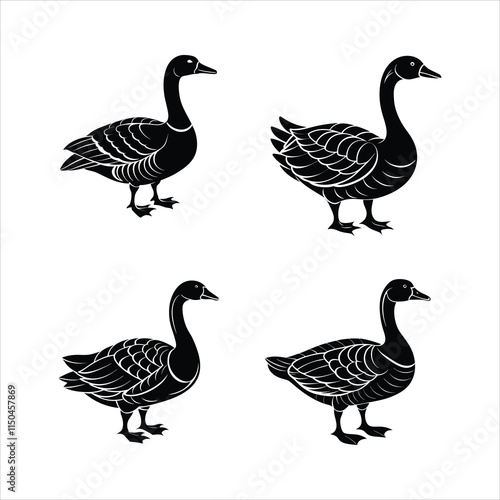 Goose Silhouette Vector Illustration