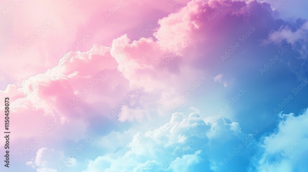 Pastel Sky: Dreamy Cloudscape in Soft Pink and Blue Hues Pastel Sky: Dreamy Cloudscape in Soft Pink and Blue Hues