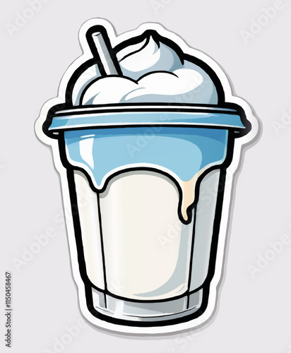 milk shake ice cream ornament vector