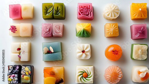 Colorful Japanese wagashi sweets