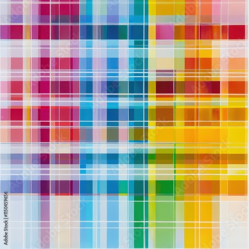 Obraz na płótnie A grid of many small, colorful rectangles. Colors range from teal to pink. w salonie