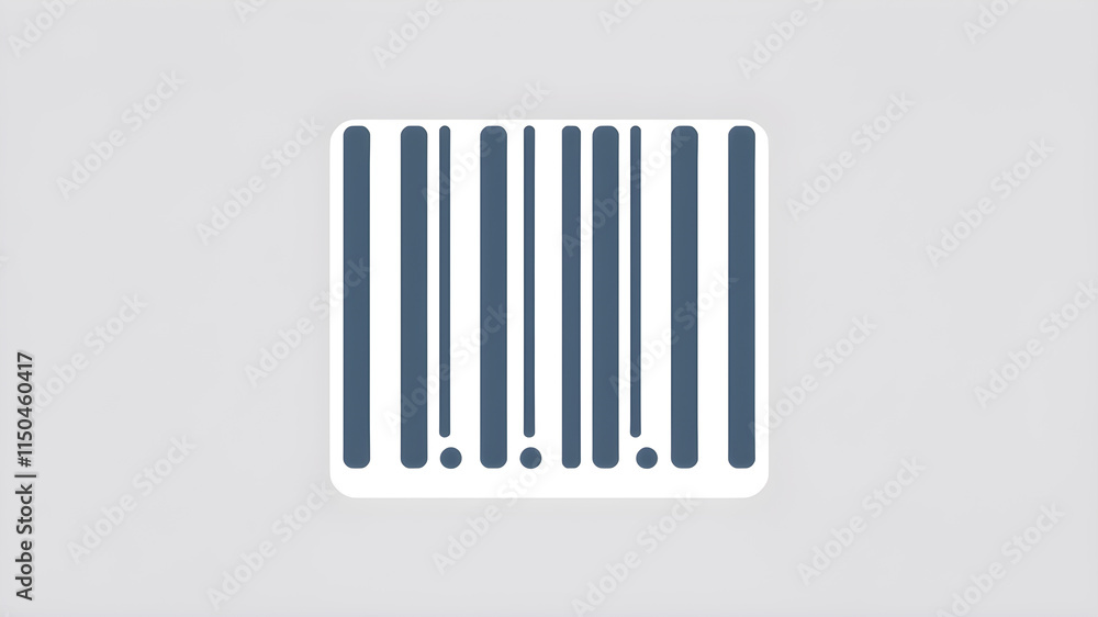 Simple barcode icon design, scan code icon, vector illustration. Generative AI