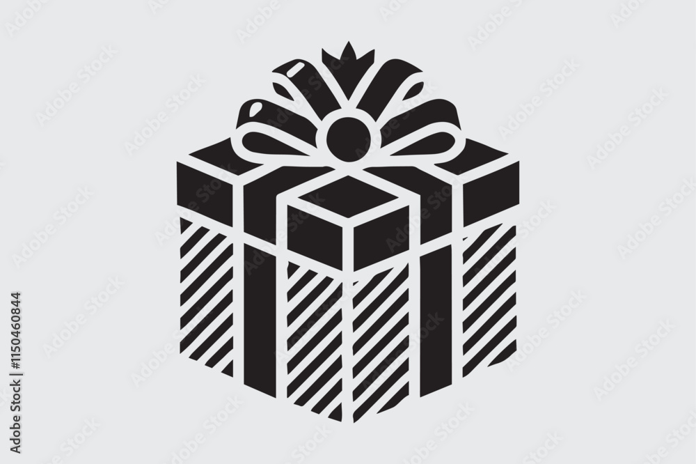 Stylish Gift Box Silhouette Vector Illustration Stylish Gift Box Silhouette Vector Illustration