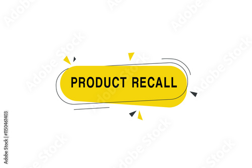 Product recall banner vector modern label element. web or marketing template.