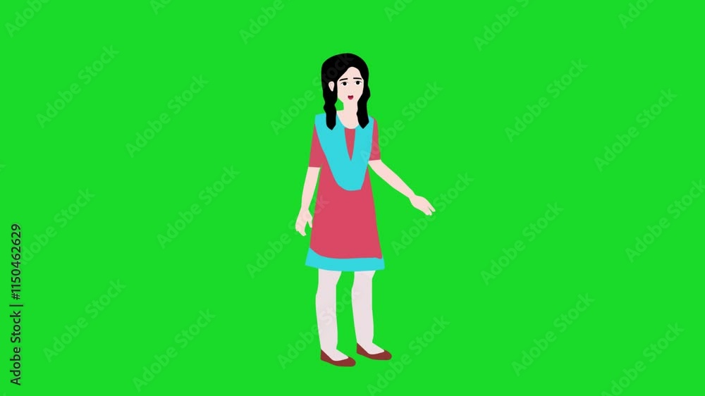Woman Talking Animation In Green Screen Woman Talking Animation In Green Screen