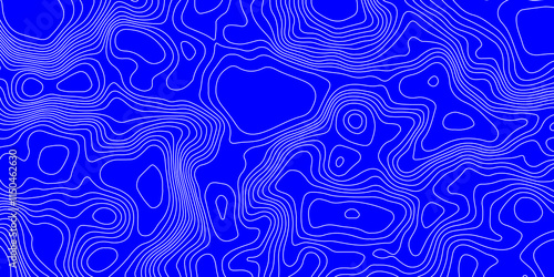 Modern shiny blue abstract pattern with swirls white lines wave topography curved reliefs background futuristic technology concept design contour map, cartographic map geography mountain relief.