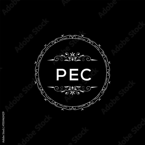 PEC Letter Initial Logo Design Template Vector Illustration
