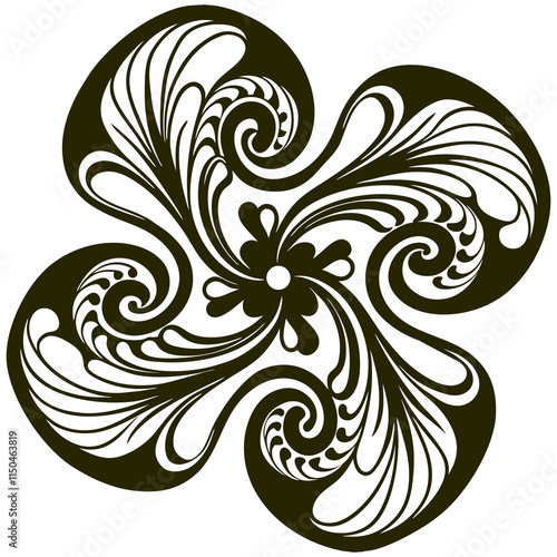 A Mandala of Abstract Flower Shape Mandala Vector Design and Illustration