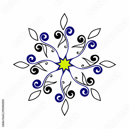 A Mandala of Spiraling Vines With Sharply Defined 2 Mandala Vector Design and Illustration