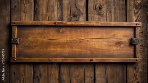 Blank Wooden Signboard For Advertisement photo