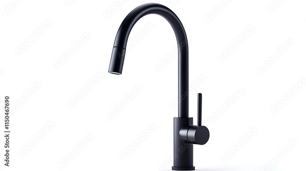 A black faucet stand on a white background. A black faucet stand on a white background.