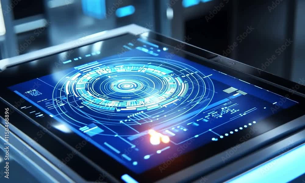 Close-Up of AI-Powered Medical Device Scanning Futuristic Holographic Display with Bright Data Visualizations Close-Up of AI-Powered Medical Device Scanning Futuristic Holographic Display with Bright Data Visualizations