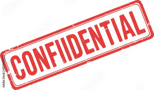 Confidential red ink rubber stamp sign symbol grunge effect vector illustration design confidential case investigation tampon classified private secret information