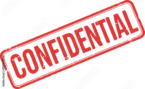 Confidential red ink rubber stamp sign symbol grunge effect vector illustration design confidential case investigation tampon classified private secret information