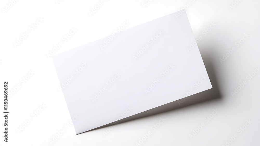 A blank white card on white background. A blank white card on white background.