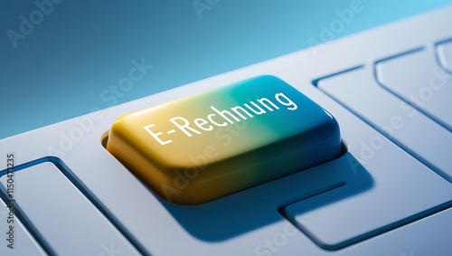 Tastatur mit farbiger Taste - E-Rechnung
