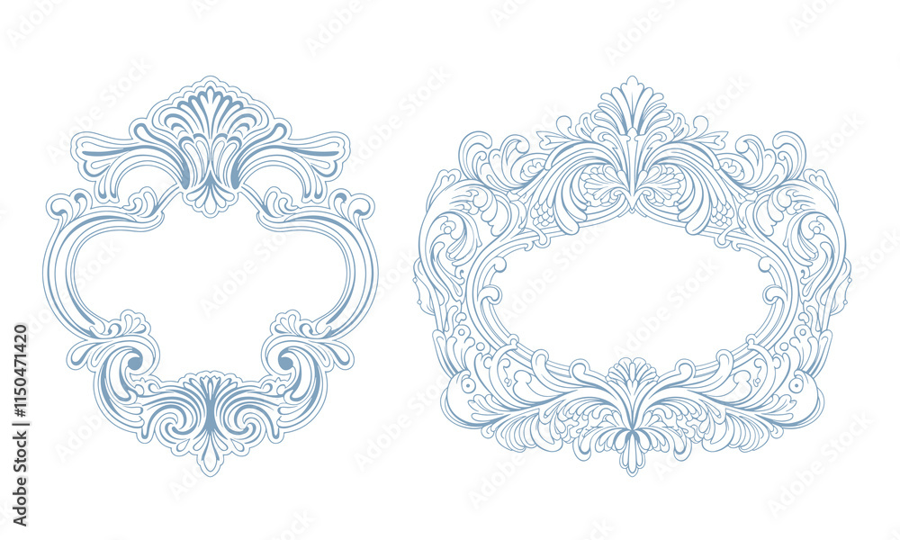 Naklejka premium Floral Wedding monogram crest design. Vintage wedding monogram design. Vintage baroque frame engraving border floral retro wedding crest