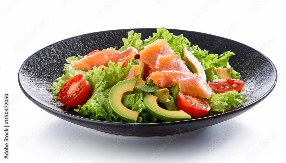 Healthy Salad with Smoked Salmon, Avocado, and Fresh Greens Healthy Salad with Smoked Salmon, Avocado, and Fresh Greens
