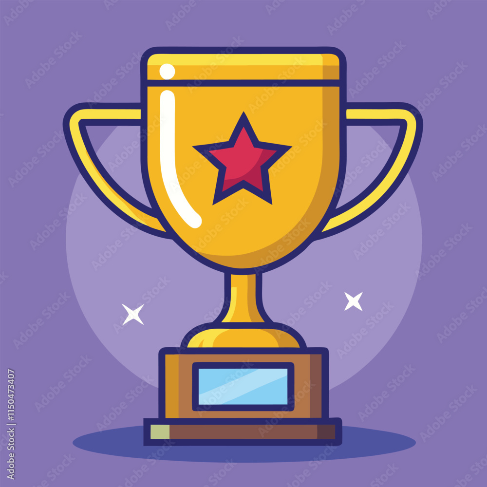 Trophy Flat Design Education Icon with Side Shadow Trophy Flat Design Education Icon with Side Shadow