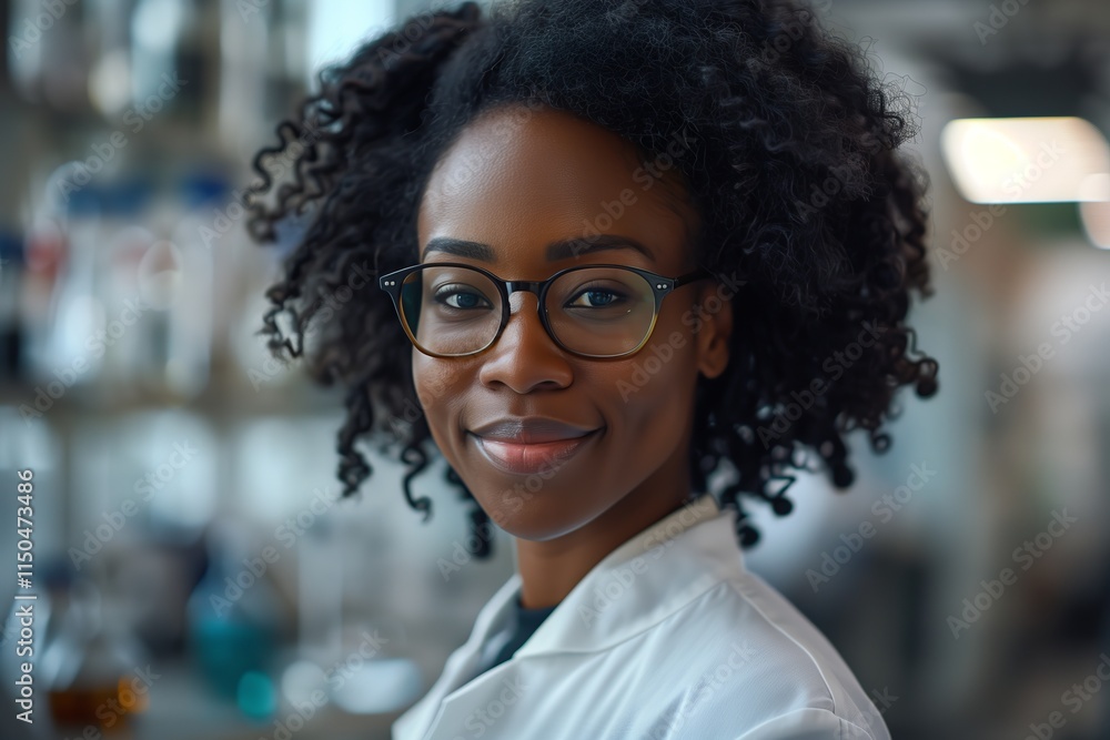 A confident female scientist smiles in a laboratory setting, showcasing her professionalism and passion for research. A confident female scientist smiles in a laboratory setting, showcasing her professionalism and passion for research.