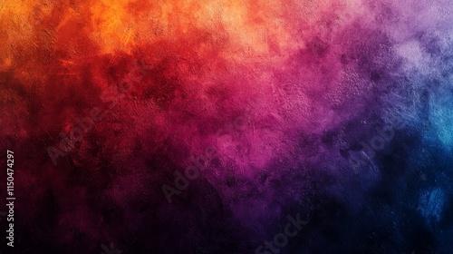 Dark grainy gradient background, vibrant glowing color wave on black background, red yellow blue banner poster cover abstract design, copy space, Generative AI