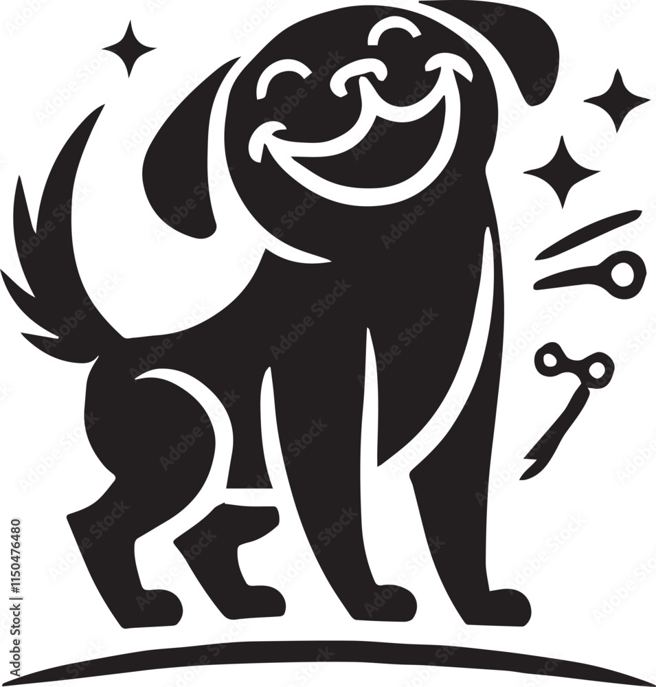 Fototapeta premium Happy dog silhouette