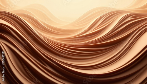 Wallpaper Mural Flowing fabric-like waves in warm golden tones
 Torontodigital.ca