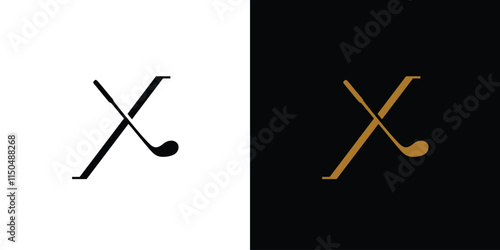 Unique and professional X Golf logo design