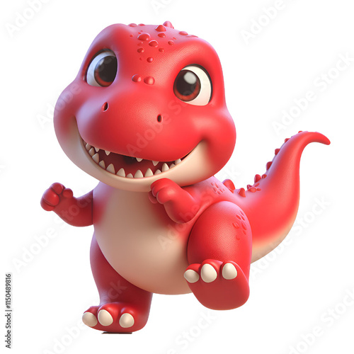 3D cute dinosaur isolated on white