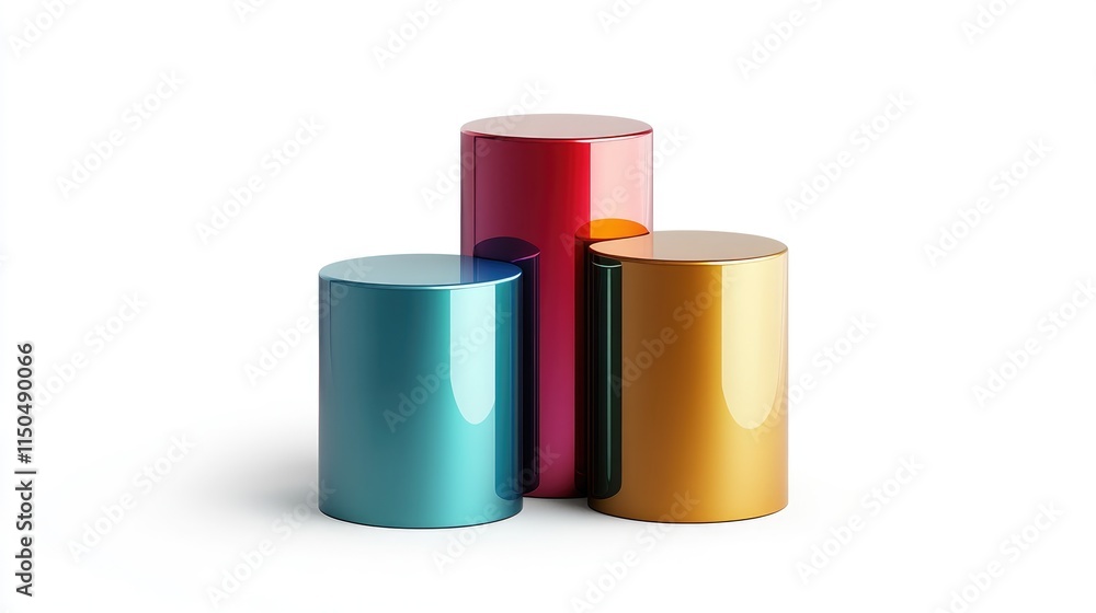a 3D stacked column chart clipart, analytical data element, professional design, metallic tones, isolated on white background a 3D stacked column chart clipart, analytical data element, professional design, metallic tones, isolated on white background